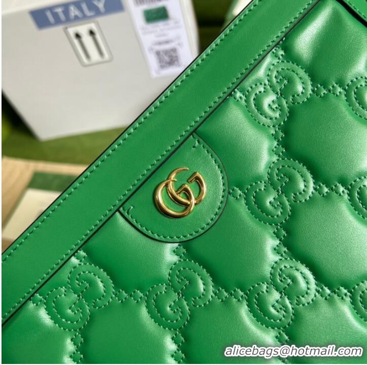 Good Product Gucci GG Matelasse leather shoulder bag 702200 Bright green