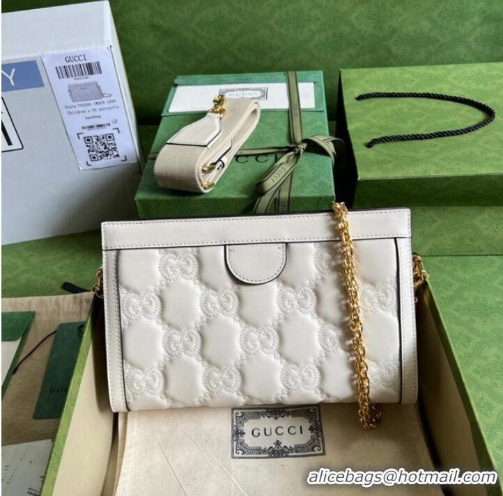 Good Quality Gucci GG Matelasse leather shoulder bag 702200 white