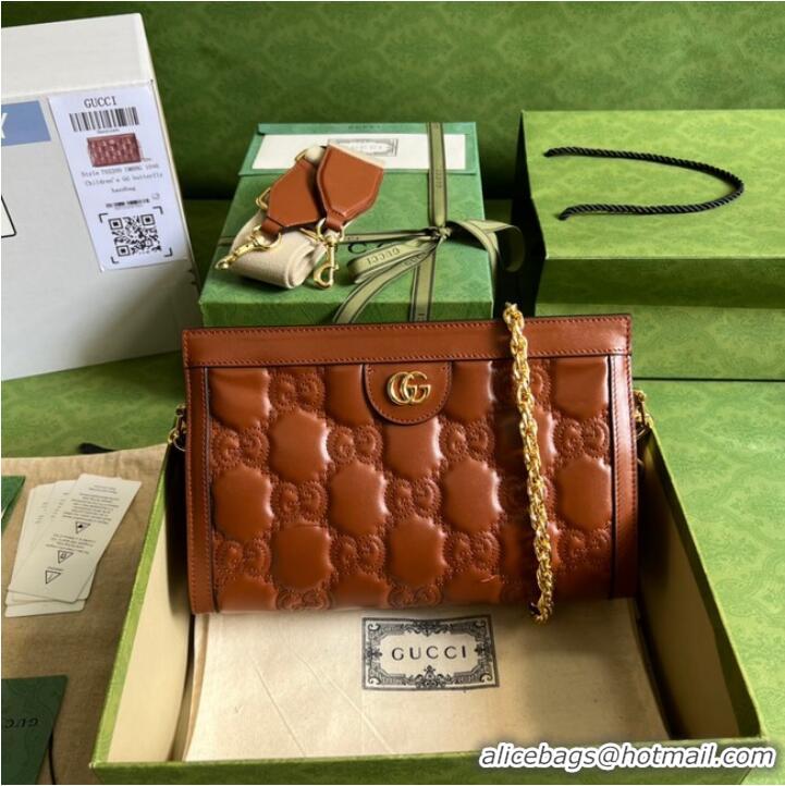 Well Crafted Gucci GG Matelasse leather shoulder bag 702200 brown