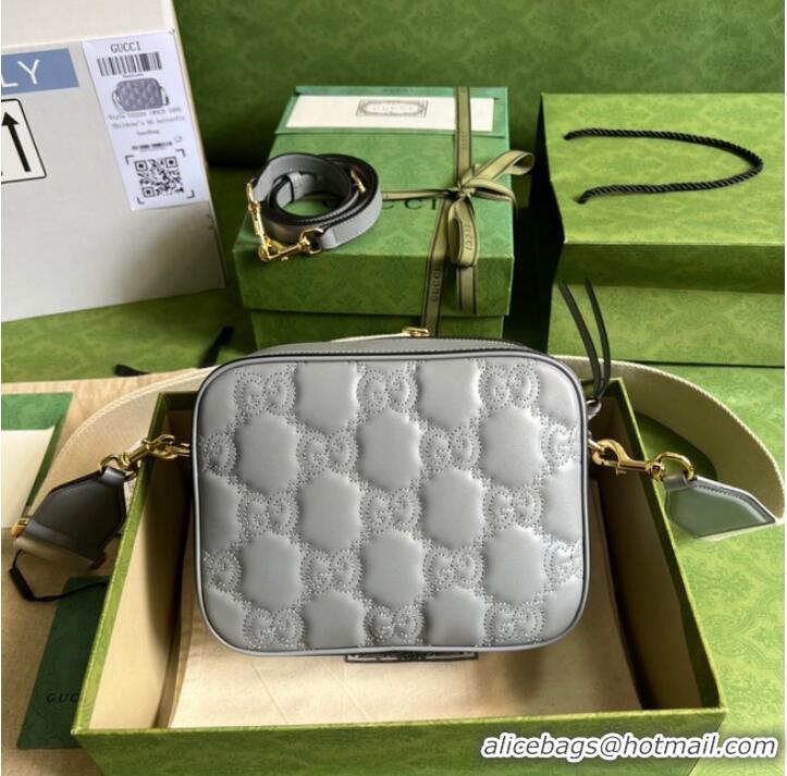 Pretty Style Gucci GG Matelasse leather shoulder bag 702234 Dusty grey