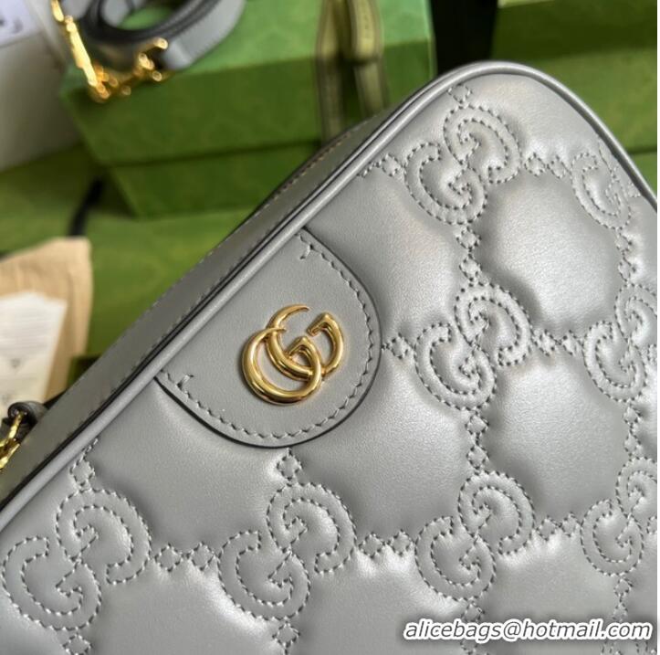 Pretty Style Gucci GG Matelasse leather shoulder bag 702234 Dusty grey