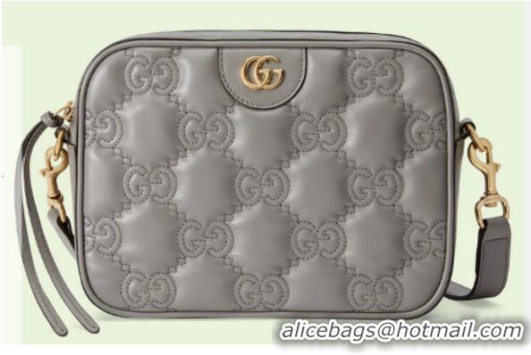 Pretty Style Gucci GG Matelasse leather shoulder bag 702234 Dusty grey