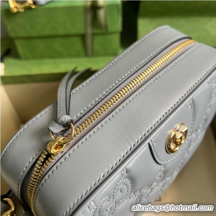 Pretty Style Gucci GG Matelasse leather shoulder bag 702234 Dusty grey