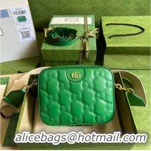 Original Cheap Gucci GG Matelasse leather shoulder bag 702234 Bright green