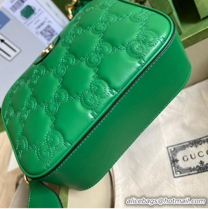 Original Cheap Gucci GG Matelasse leather shoulder bag 702234 Bright green