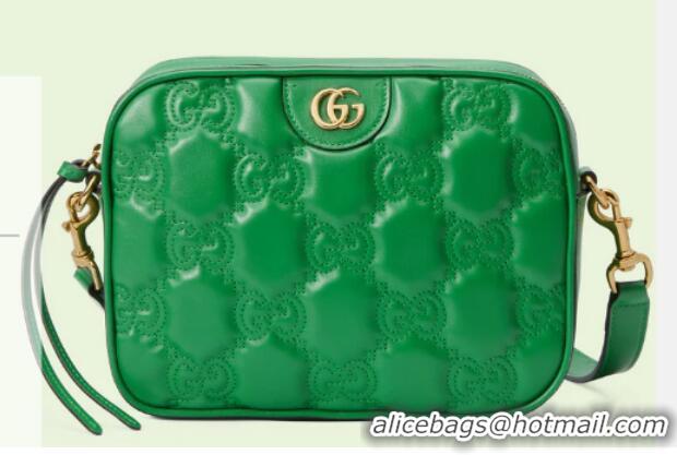 Original Cheap Gucci GG Matelasse leather shoulder bag 702234 Bright green