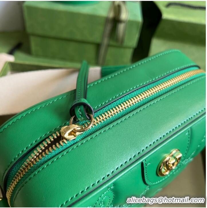 Original Cheap Gucci GG Matelasse leather shoulder bag 702234 Bright green