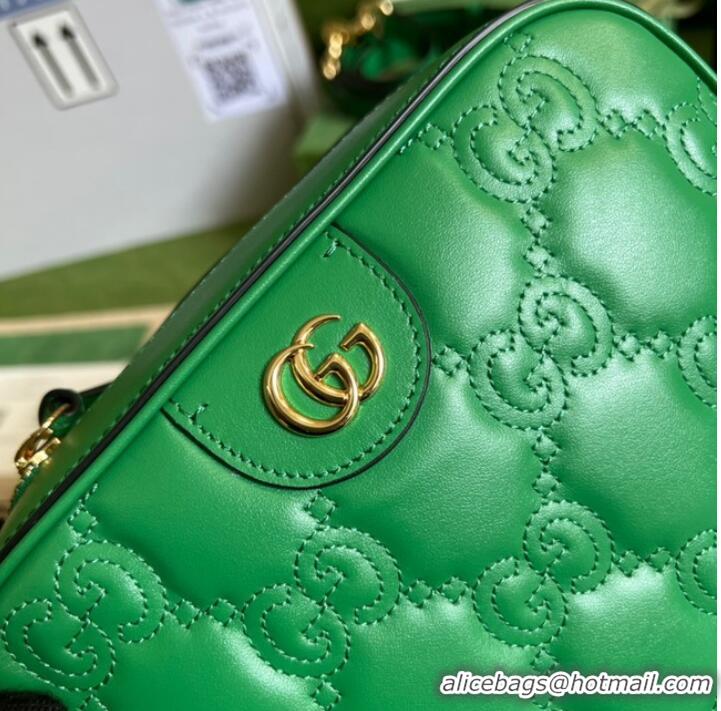 Original Cheap Gucci GG Matelasse leather shoulder bag 702234 Bright green