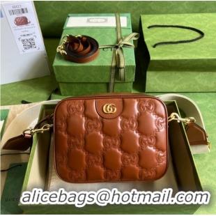 Good Product Gucci GG Matelasse leather shoulder bag 702234 Light brown