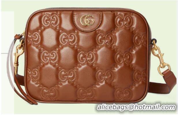 Good Product Gucci GG Matelasse leather shoulder bag 702234 Light brown