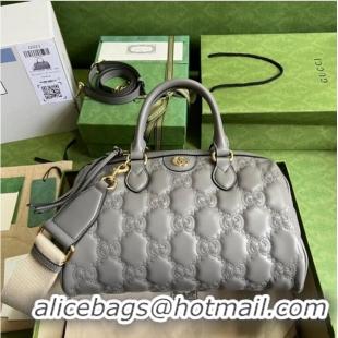 Good Quality Gucci GG Matelasse leather top handle bag 702242 Dusty grey