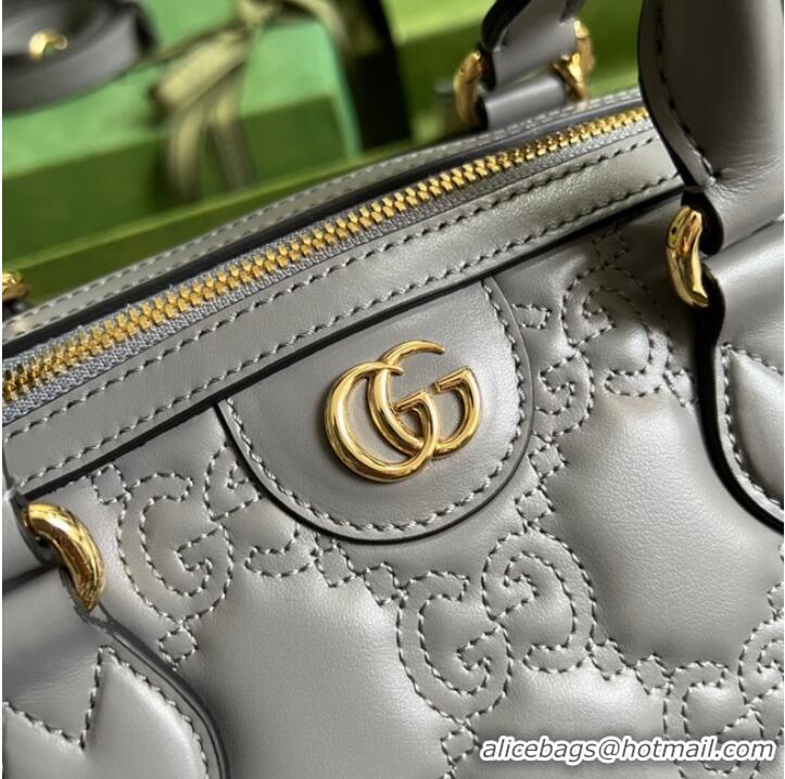 Good Quality Gucci GG Matelasse leather top handle bag 702242 Dusty grey