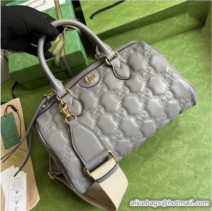 Good Quality Gucci GG Matelasse leather top handle bag 702242 Dusty grey