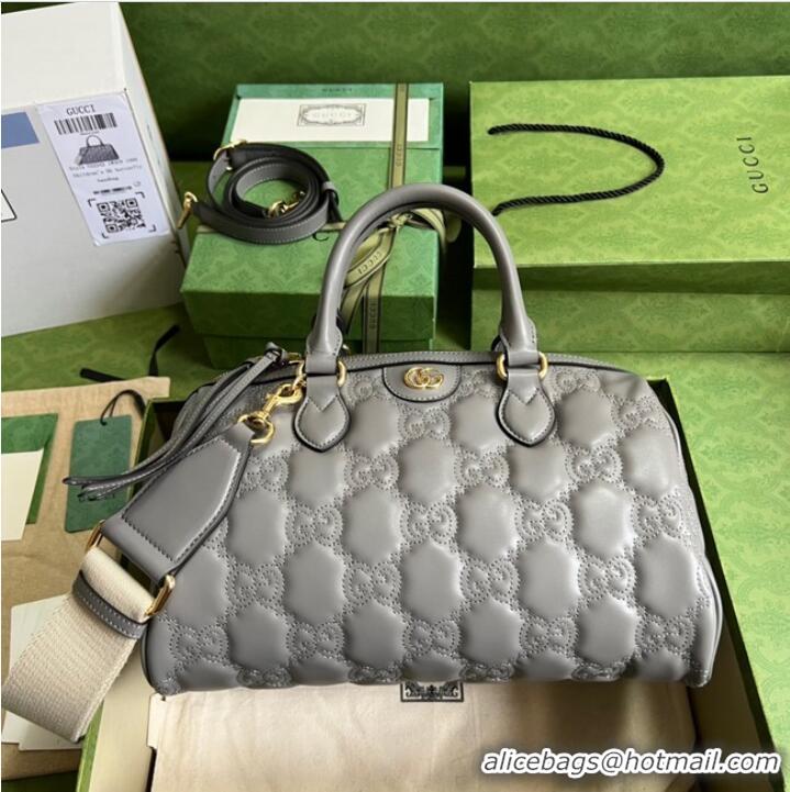 Good Quality Gucci GG Matelasse leather top handle bag 702242 Dusty grey