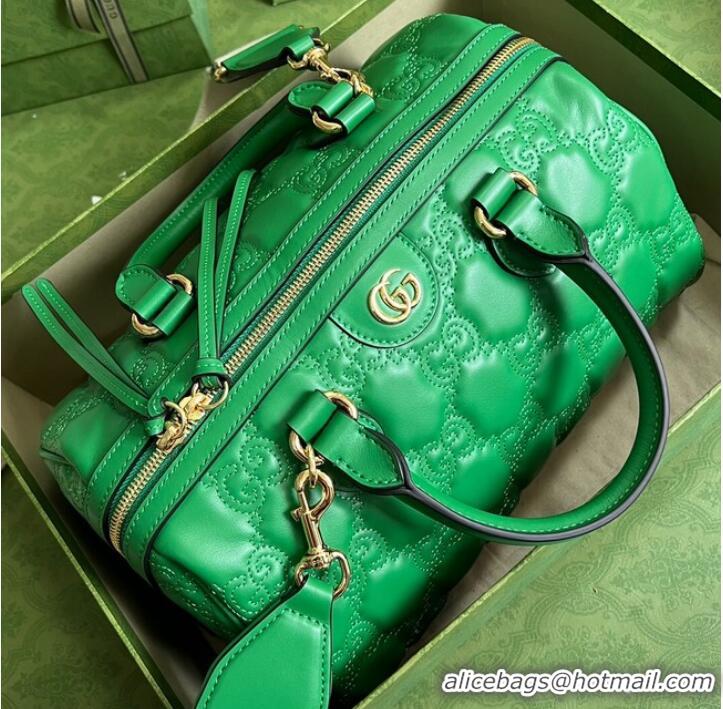 Buy Inexpensive Gucci GG Matelasse leather top handle bag 702242 Bright green