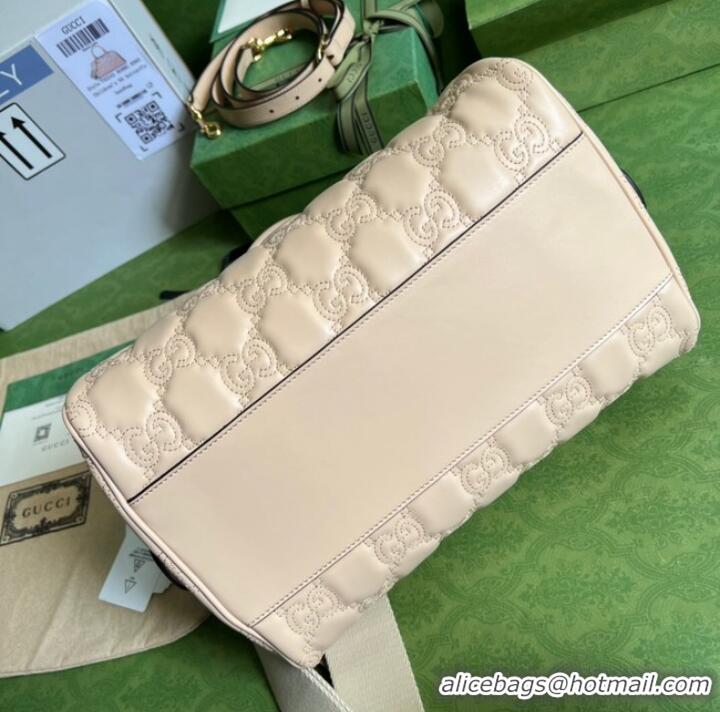 Famous Brand Gucci GG Matelasse leather top handle bag 702242 Beige