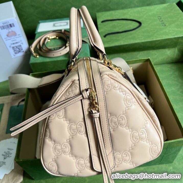 Famous Brand Gucci GG Matelasse leather top handle bag 702242 Beige