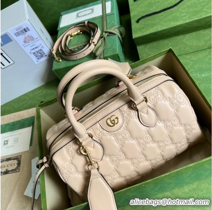 Famous Brand Gucci GG Matelasse leather top handle bag 702242 Beige