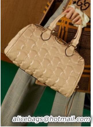 Famous Brand Gucci GG Matelasse leather top handle bag 702242 Beige