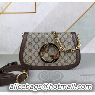 Promotional Gucci GG Supreme canvas Blondie shoulder bag 699268 Brown