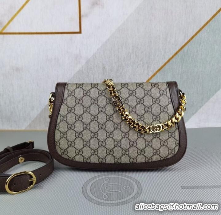 Promotional Gucci GG Supreme canvas Blondie shoulder bag 699268 Brown