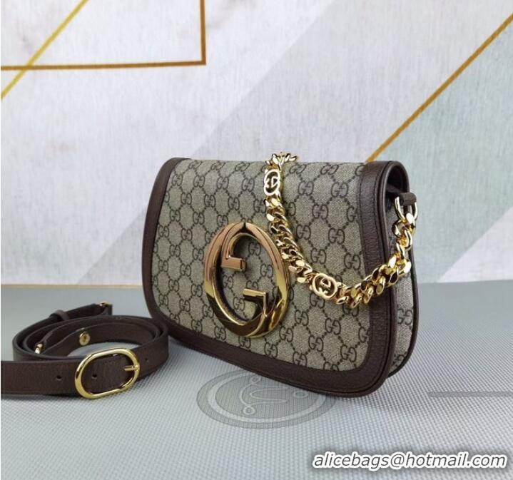 Promotional Gucci GG Supreme canvas Blondie shoulder bag 699268 Brown