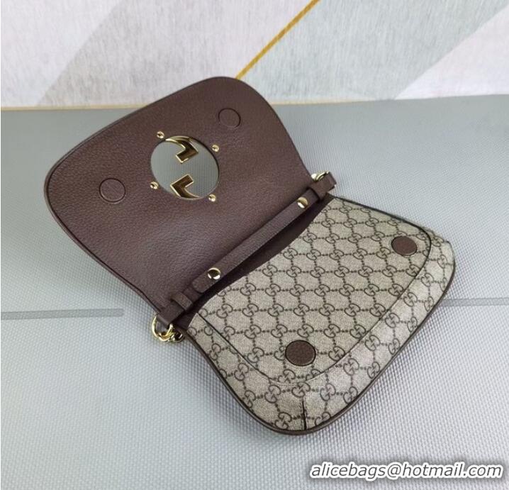 Promotional Gucci GG Supreme canvas Blondie shoulder bag 699268 Brown