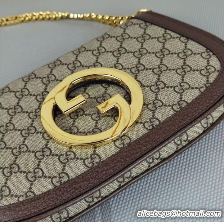 Promotional Gucci GG Supreme canvas Blondie shoulder bag 699268 Brown