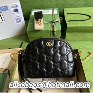 Shop Grade Gucci GG Matelasse leather shoulder bag 702229 black