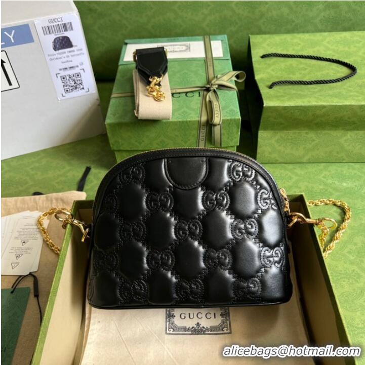 Shop Grade Gucci GG Matelasse leather shoulder bag 702229 black