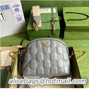 Cheapest Gucci GG Matelasse leather shoulder bag 702229 Dusty grey