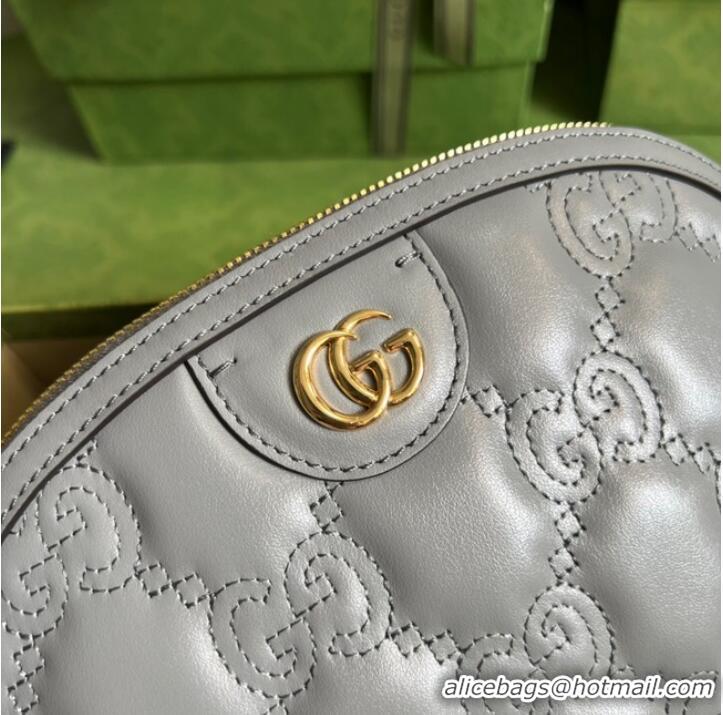 Cheapest Gucci GG Matelasse leather shoulder bag 702229 Dusty grey