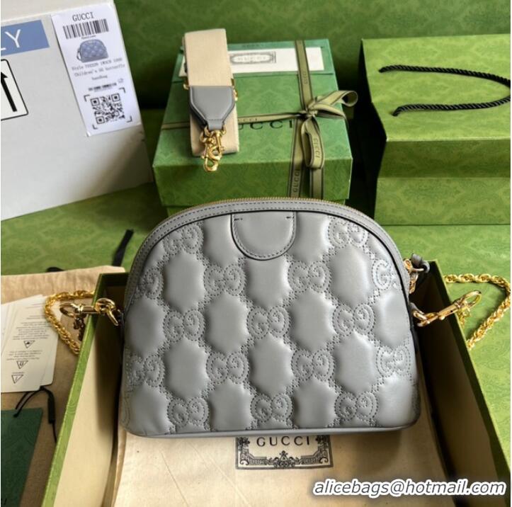 Cheapest Gucci GG Matelasse leather shoulder bag 702229 Dusty grey