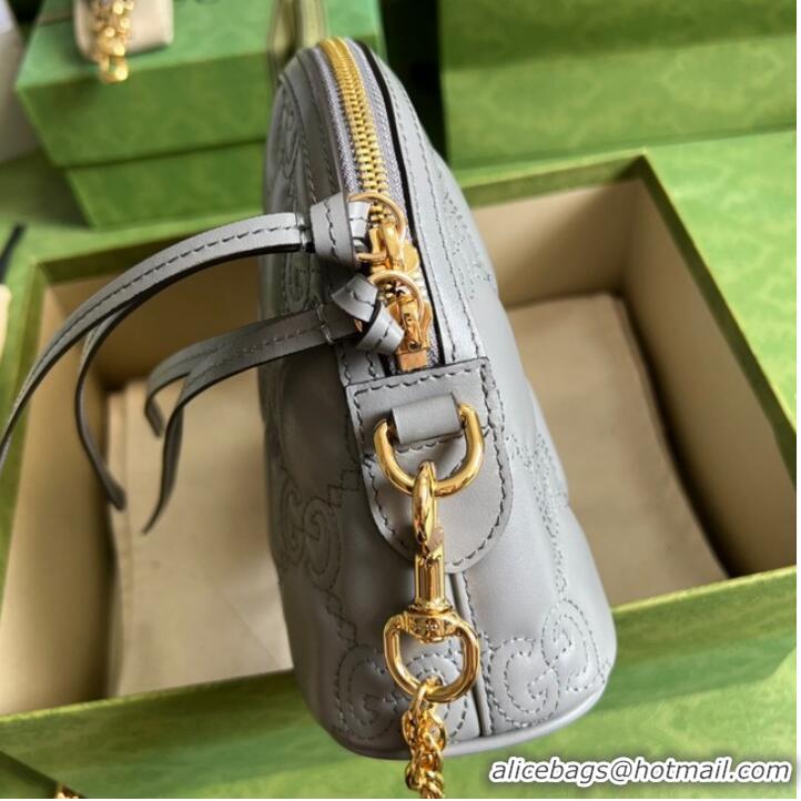 Cheapest Gucci GG Matelasse leather shoulder bag 702229 Dusty grey