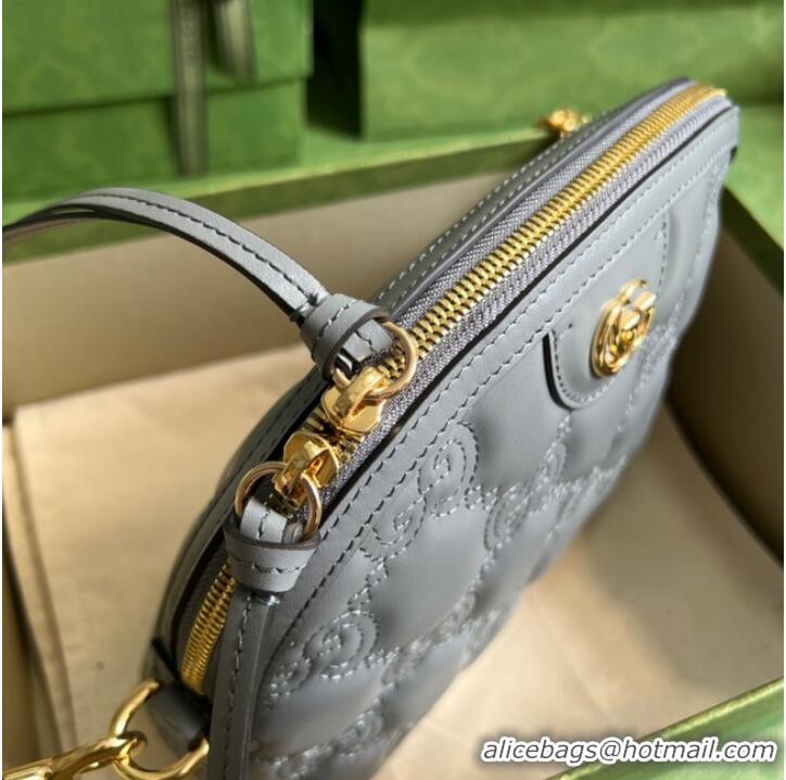 Cheapest Gucci GG Matelasse leather shoulder bag 702229 Dusty grey