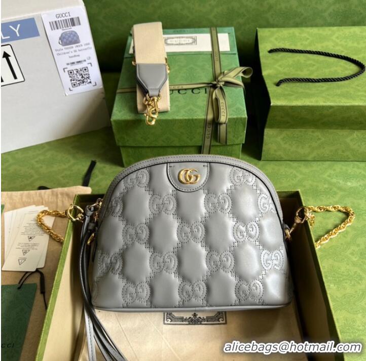 Cheapest Gucci GG Matelasse leather shoulder bag 702229 Dusty grey