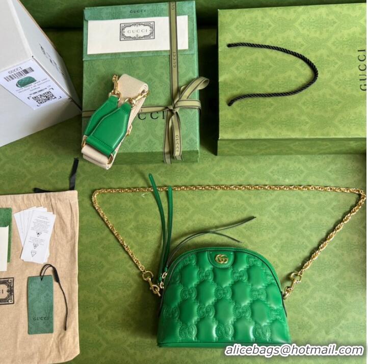 Buy Inexpensive Gucci GG Matelasse leather shoulder bag 702229 Bright green