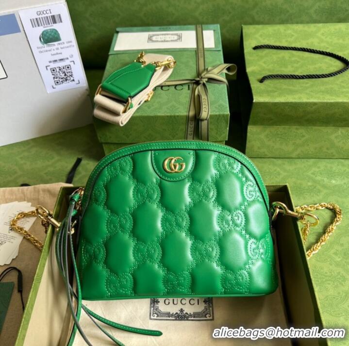 Buy Inexpensive Gucci GG Matelasse leather shoulder bag 702229 Bright green