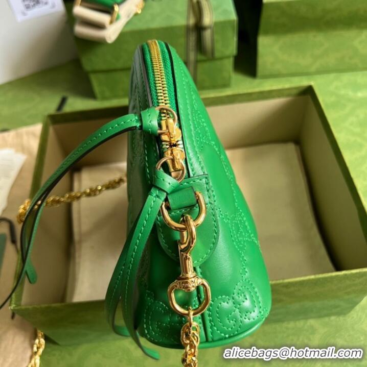 Buy Inexpensive Gucci GG Matelasse leather shoulder bag 702229 Bright green