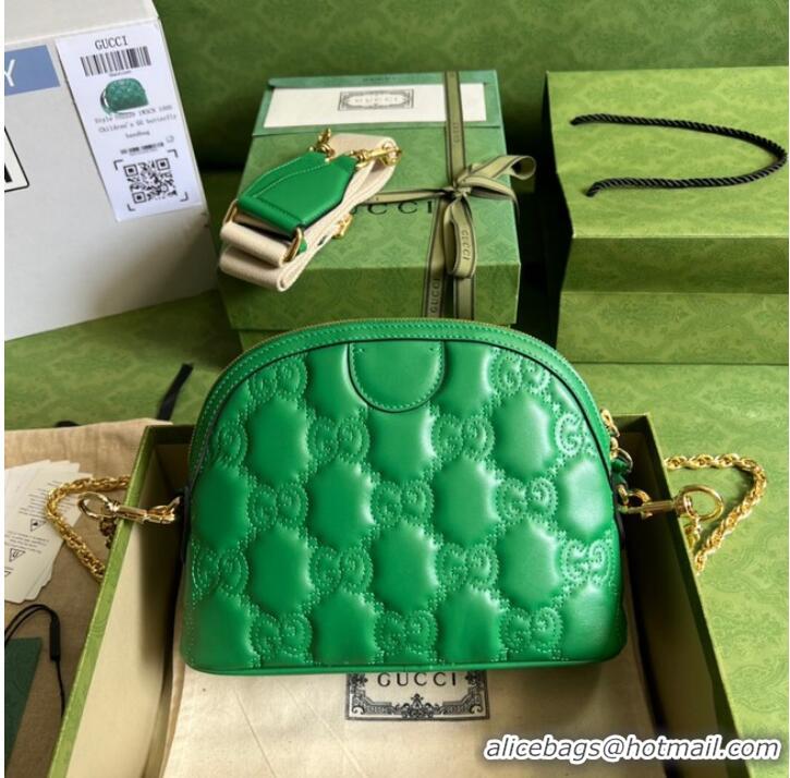 Buy Inexpensive Gucci GG Matelasse leather shoulder bag 702229 Bright green