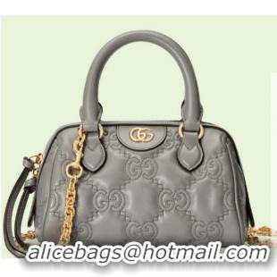 Buy Fashionable Gucci GG Matelasse leather top handle bag 702251 Dusty grey