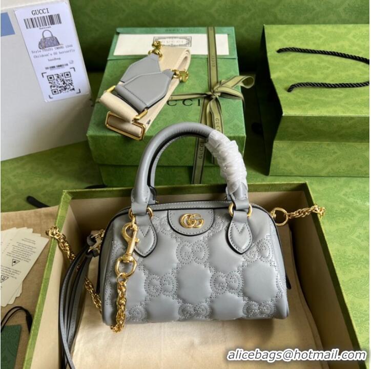 Buy Fashionable Gucci GG Matelasse leather top handle bag 702251 Dusty grey