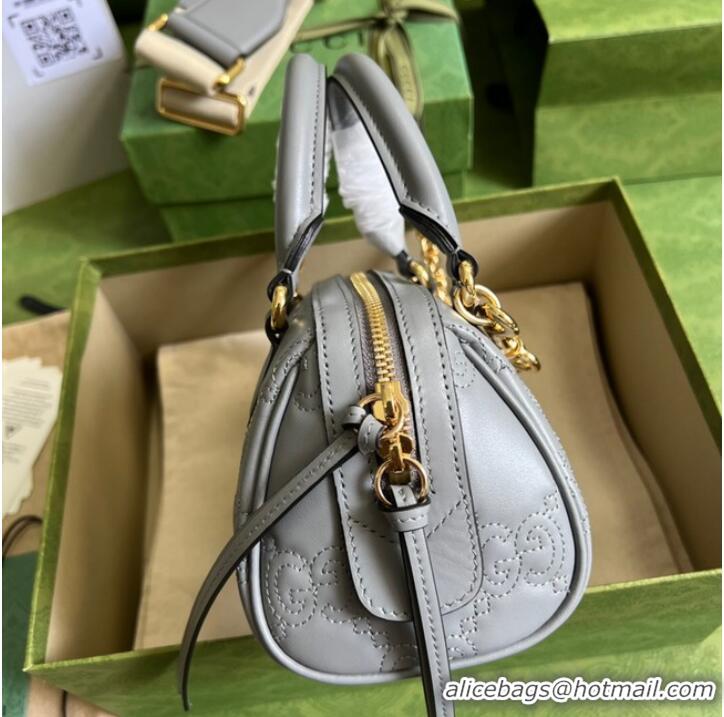 Buy Fashionable Gucci GG Matelasse leather top handle bag 702251 Dusty grey