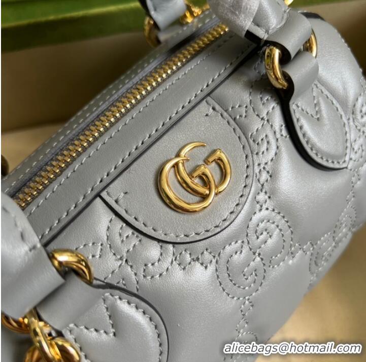 Buy Fashionable Gucci GG Matelasse leather top handle bag 702251 Dusty grey