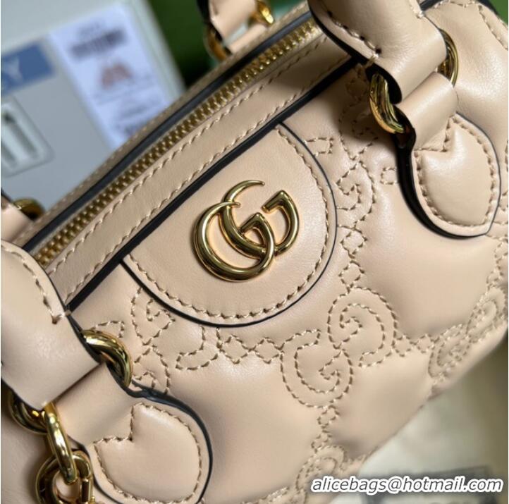 Pretty Style Gucci GG Matelasse leather top handle bag 702251 Beige