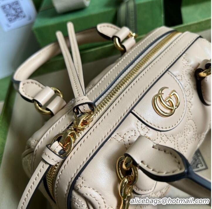 Pretty Style Gucci GG Matelasse leather top handle bag 702251 Beige