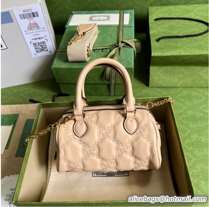 Pretty Style Gucci GG Matelasse leather top handle bag 702251 Beige