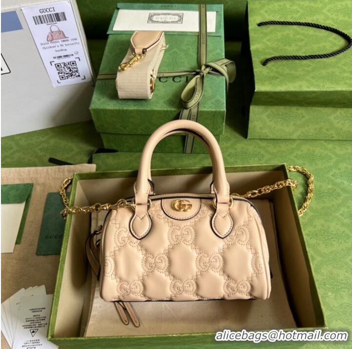 Pretty Style Gucci GG Matelasse leather top handle bag 702251 Beige