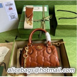 Buy Cheapest Gucci GG Matelasse leather top handle bag 702251 Light brown