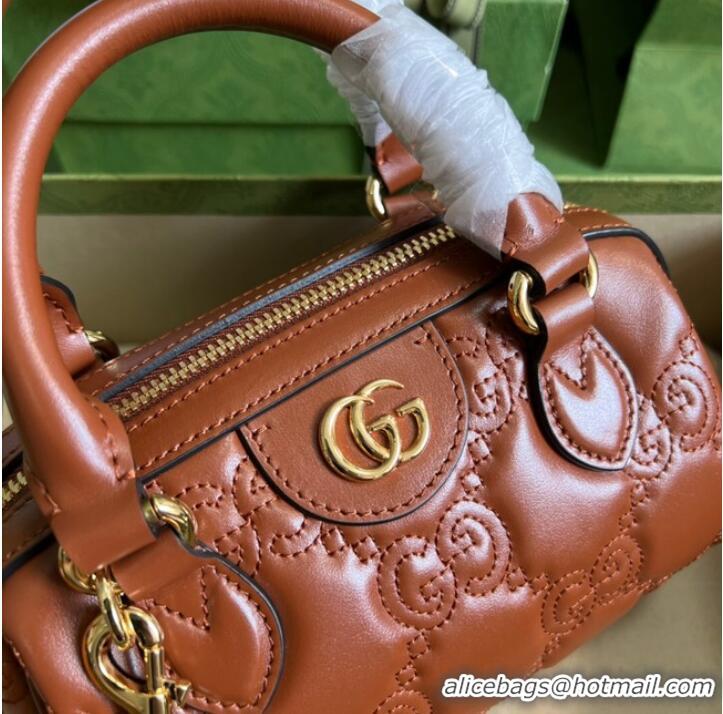 Buy Cheapest Gucci GG Matelasse leather top handle bag 702251 Light brown